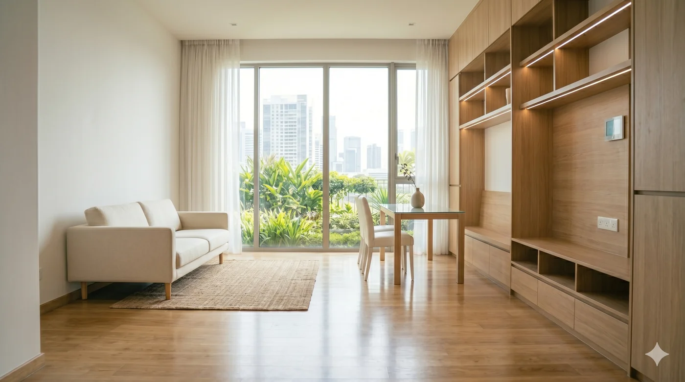 Newly renovated Singapore interior after post-renovation cleaning